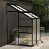 Half Walk-in Greenhouse Alu with Base Frame Lean to Wall Grow House Garden Shed