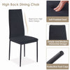 4x Black Velvet Dining Chairs with Round Tempered Glass Silver Legs Dining Table