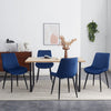 Set of 2 Dining Chairs Velvet Padded Seat Metal Leg Kitchen Chairs Multicolor