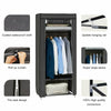 Grey Single Canvas Wardrobe Bedroom Hanging Rail Home Storage Wardrobe Furniture