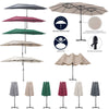 Extra Large 4.6M Garden Parasol Patio Umbrella Double Side Sunshade Sofa Outdoor