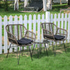 Three-Piece Rattan Garden Furniture 2 Seat Bistro Table Chair Outdoor Patio Set