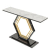 Large Marble Console Table Hallway Long Table Pentagon Frame Side Station Table