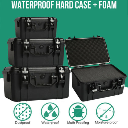 Protective Hard Carry Case Camera Travel Equipment Waterproof Storage Box Black