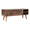Vintage Split Lift Top Wooden Coffee Table with Storage Open Shelves Living Room