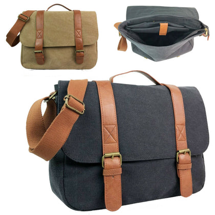 Canvas Laptop Notepad Crossbody Large Messenger Bag Satchel Womens Mens Unisex