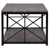 Coffee Table Industrial Tea Table with Storage Shelf Living Room Furniture Side