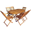 Outdoor Dining Set 7 Pieces Solid Acacia Wood I1B2