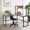 L-Shaped Corner Computer Desk Large PC Table Workstation with Storage Bookcase