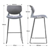 2Pcs High Bar Stools Metal Plastic Restaurant Hotel Counter Stools Island Chairs