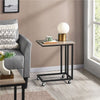 Mobile Side Table, C Shaped Sofa End Table, Coffee Snack Table for Living Room