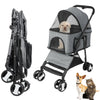 UK Rolling Wheeled Pet Carrier Basket Pet Stroller Car Seat for Dogs Cats Puppy