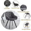 2 Swivel Velvet Dining Chairs Rotatable Metal Legs Kitchen Chairs CLIPOP Modern