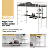 3.5FT Single Metal Loft Bed Frame High Sleeper Bunk Bed W/ Desk Storage Shelves