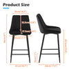2x Velvet Black Bar Stool Kitchen Counter Breakfast Chair Pub Restaurant Cafe
