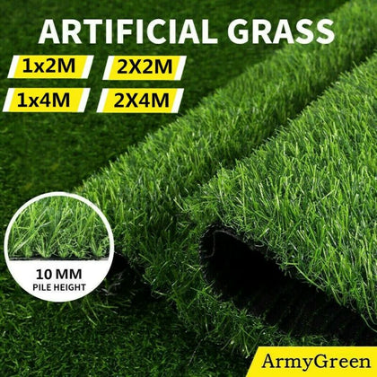 Artificial Grass Mat 10mm Thick - Greengrocers Fake Grass turf 2x2m 2x4m