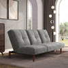 Multifunctional Adjust Sofa Bed Velvet Chesterfield 3 Seater Beige/Grey Sofabed