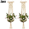 2X Wall Hanging Macrame Jute Hangers Flower Plant Pot Planter Basket Holder UK