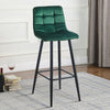 Set of 2 Dining Chairs Bar Stools Velvet Upholstered Metal Legs Barstool Chair