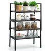 Set of 2 Stackable Shelf Industrial 2/4-Tier Storage Rack Ladder Shelving Unit