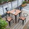 Steel Garden Table and Chair Set Patio Parasol Hole Dining Table 4Seater Chairs