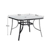 Square Cafe Table Dining Bistro Tables Furniture with Umbrella Hole Metal Leg