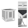 Grey Wooden Rabbit Dog Cat Puppy Kennel Cage Hutches Pet House with Door