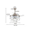 Modern Ceiling Fan Light Retractable Blade Dimmable LED Light Remote Control
