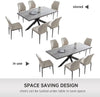 jiexi MDF Dining Table and PU Leather Chairs w/ Middle Butterfly Extension Leaf