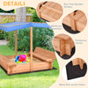 Kids Foldable Cabana Sandbox Outdoor Toy Sand Sandbox Garden Pit with Canopy