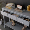 Slim Console Table Grey with Drawers Sideboard TV Stand Unit Narrow Hallway