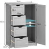 Bathroom Floor Cabinet Storage Cupboard Organizer W/Adjustable Shelf & 4 Drawers