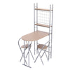 Compact Dining Table And 2 Chairs Folding Design Table With Shelf Space Saving