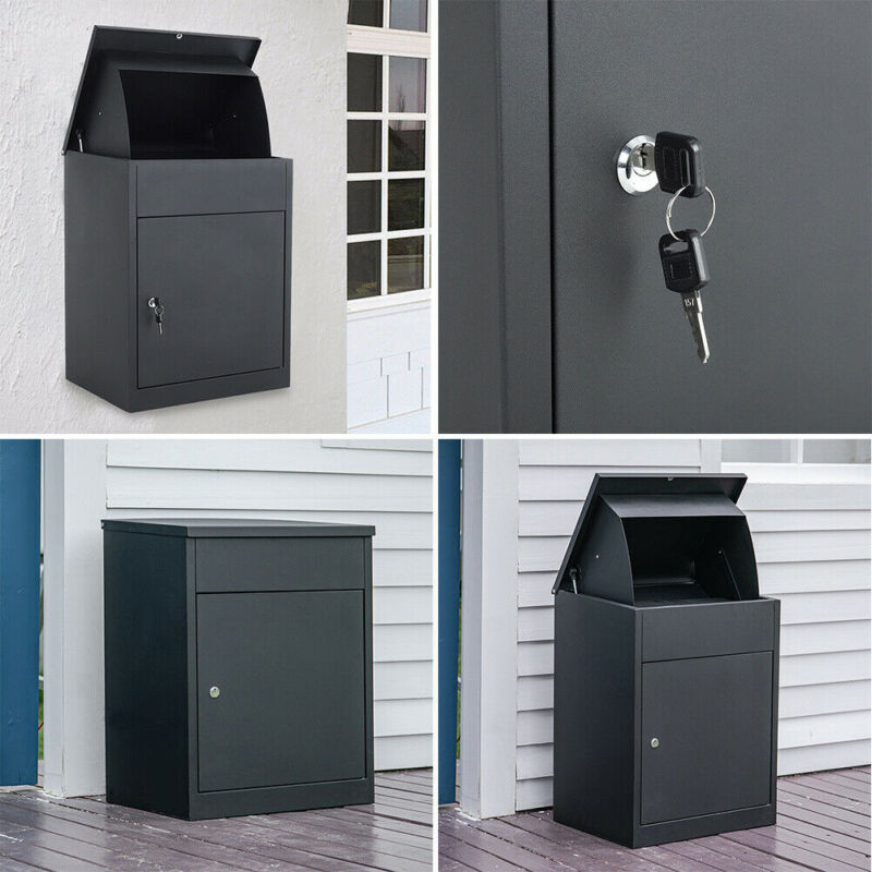 Large Waterproof Post Box Large Parcel Drop Box Lockable Outdoor Secure Letter Box Post Box Mail ...