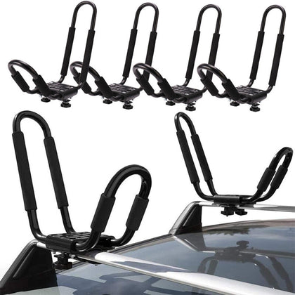 2 Pair Kayak Roof Rack Universal Fitment J Bars Canoe Boat Surf Ski Top Mount