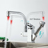 Kitchen Sink Mixer Taps 360° Swivel Spout With Pull Out Spray Faucet & 2 Hose UK