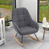 Modern Grey Linen Fabric Armchair Rocking Single Sofa Chair Relaxing Padded Seat