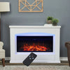 Adjust Backlight Electric Fireplace White Surround Remote control Free Standing