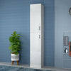 190cm White High Gloss Tall Bathroom Cabinet Storage Furniture Unit Cupboard