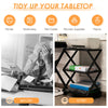 3-tier Rolling Printer Stand X-Shaped Storage Utility Cart Home Office Organizer