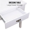 White Vanity Makeup Dressing Table Set with LED Drawers Mirror Salon Beauty