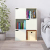 White Bookcase 6 Cube Storage Unit Wooden Bookshelf w/ Doors Living Room Office