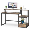 Tribesigns Computer Desk with Drawer and Storage Shelves 59"L Rustic Brown Table