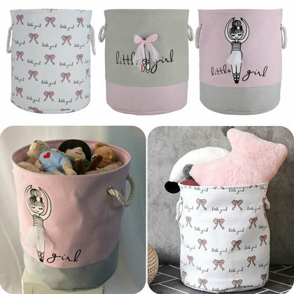 Foldable Washing Clothes Laundry Basket Bin Canvas Baby Kids Toy Organiser Bag