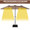 4.6M Solar 36 LED Patio Double-Sided Umbrella Outdoor Extra Large Crank Parasol