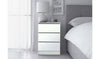 3 Drawer Bedside Table - White & Mirrored