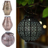 Waterproof Solar Lamp Retro Hollow Lantern Light Outdoor Hanging Landscape Light