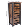 Industrial Wood Cabinet Bedside Table End Side Storage Nightstand Metal Framed