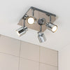 Chrome Adjustable 4 Way Ceiling Spotlight IP44 Bathroom Light + LED GU10 Bulbs