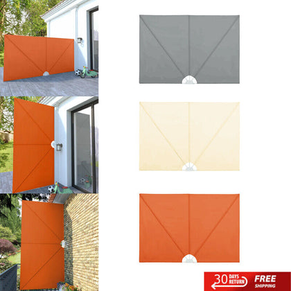 Collapsible Terrace Side Awning Privacy Sunshade Screen Cream 3 Colors 4 Sizes